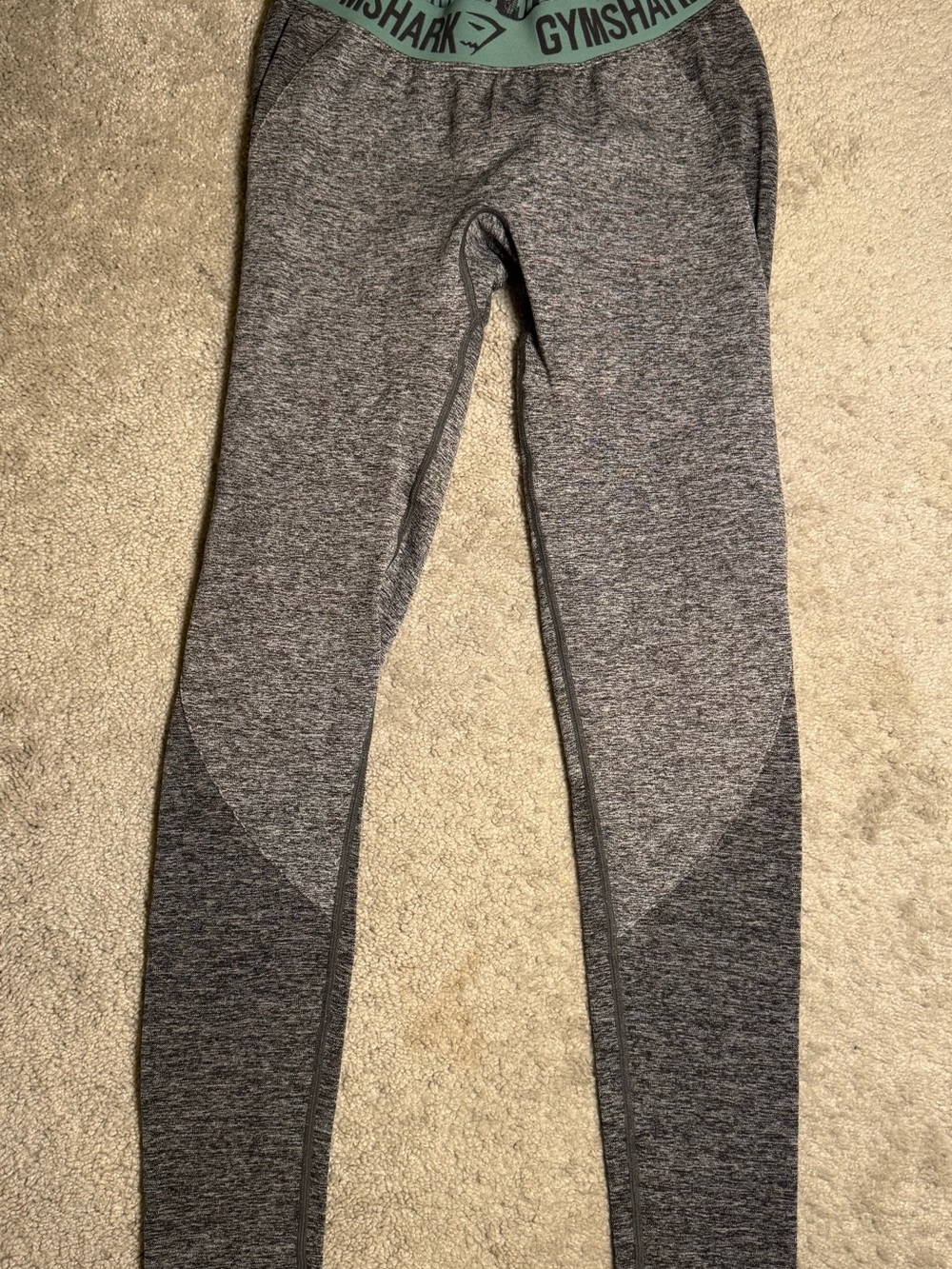Gymshark Women’s Gray Seamless Leggings with Branded Waistband